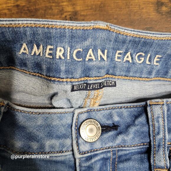 American Eagle Jeans 4S Jegging Mid Rise Next Level Stretch Medium Wash Denim - Picture 3 of 12